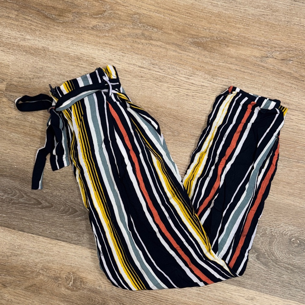 Multicolor Striped Women's Trousers
